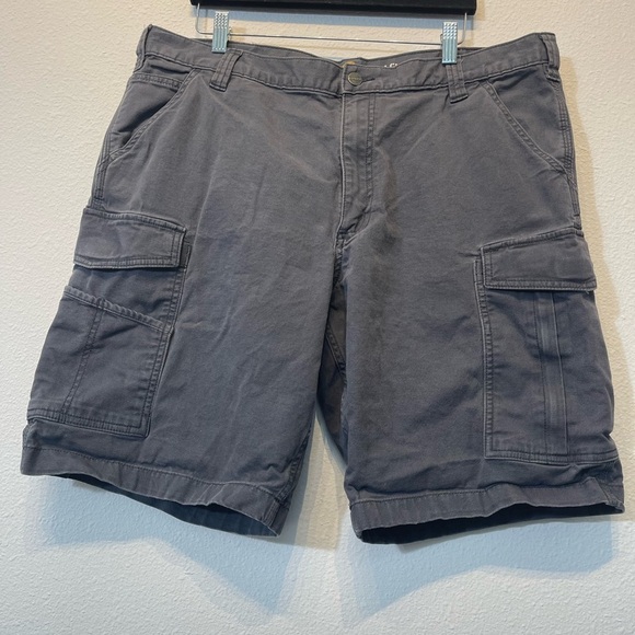 Carhartt Mens Relaxed Plus Gray Grey Utility Streetwear Work Shorts Cargo 40 - Picture 2 of 13